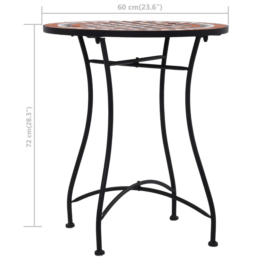 Mosaik-Bistrotisch Braun 60 cm Keramik